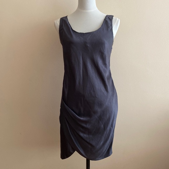 Helmut Lang asymmetrical draped silk Dress - Picture 2 of 8